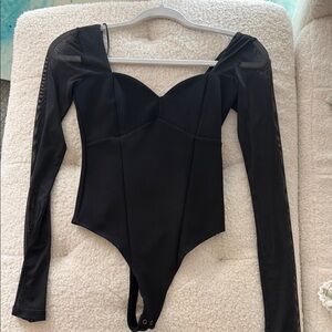 Abercrombie Mesh Sleeve Sweetheart Bodysuit